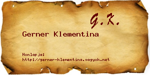 Gerner Klementina névjegykártya
